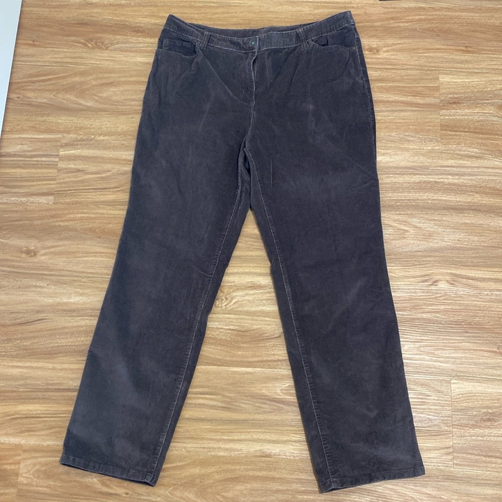 Style & Co Corduroy High Rise Dark Brown Jeans Size 18 Inseam 32"